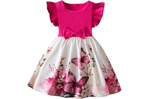 KQIVAM Mädchen Kleid Sommer Bekleidungssets Ärmellos T-Shirt mit Tüllrock Set Freizeit Kinderkleid Partykleid Festlicheskleid Kinder Kleidungsset Blumenmuster Mädchenkleidung