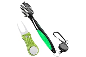 Mile High Life Outil De Golf Tout Métal avec Marqueur Balle Et Nettoyeur Rainures Club Brosse