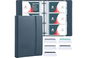 deli Business Card Book Holder, Business Card Organizer, Name Card Book Holder, Portable Office Business Card Holder, Hold 180 Cards, Blue