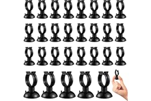 GZhaizhuan 30 ventosas para acuario, material de PVC, ventosas para tanque de peces, accesorios para acuario, 30 x 20 mm, color negro