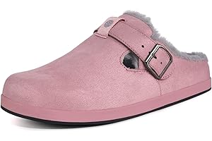SISTTKE Zuecos y Mules Hombre Mujer Zapatillas de casa Invierno Cómodos Ante Lined Clogs Zapatos de Casa Cálido Pantuflas de Interior Exterior