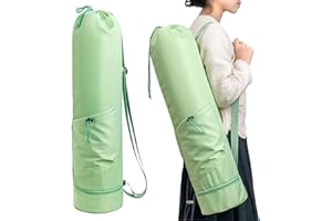 EDLMKM Yoga Mat Bag, Pilates Mat Bag, with Adjustable Carry Strap Pilates Bag with Bottle Pocket and Wet Compartment, Extra Wide, Fitness & Exercise Mat Travel Bag for Home Gym and Studio
