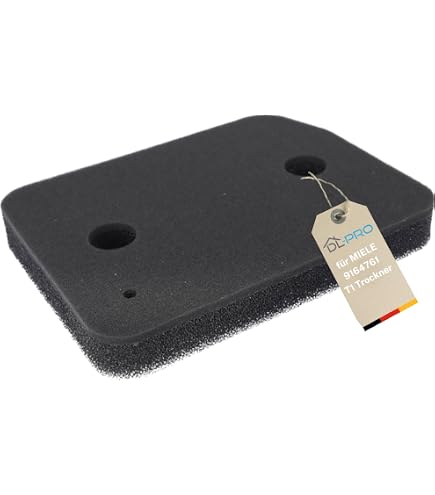 4 Pezzo 9164761 Filtro dell'essiccatore per Miele T1 Series Asciugatrice della pompa di calore, fine grossolano 207 x 157 x 30mm Dryer Base Filtro Sostituzione filtro per pelucchi in schiuma