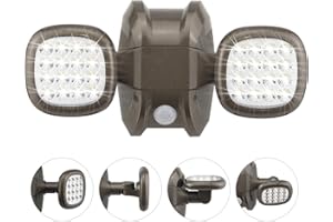 HONWELL Sensore di Movimento Per Luci Esterno, Luce di Sicurezza a batteria, 6000K bianco caldo LED Portico luce, Luce da Esterno Senza Fili per Veranda, Terrazza, Garage per Scale, Bronzo