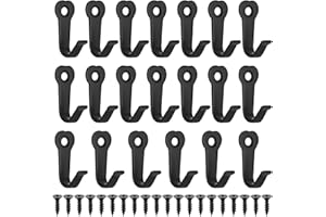 QIWUHAI Garderobenhaken Schwarze Haken, Kleiderhaken Wandhaken, Kleiderhaken Garderobe, Handtuchhaken zum Schrauben, Vintage Metall Haken für Badezimmer Schlafzimmer Akustikpaneele Garderobe Haken (20STK)