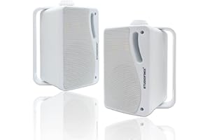 STUDIOFINIX Altoparlanti Bluetooth da 3,5 pollici a 3 vie 200W, altoparlanti marini impermeabili con montaggio a parete, griglia resistente, perfetti per casa, barca, patio (bianco)