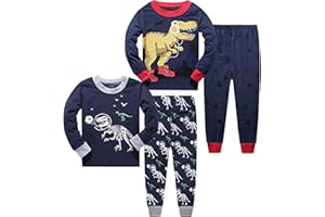Junellz Boys Pyjamas Sets - Cotton Dinosaur/Space/Chistmas Themed Pyjamas -Long Sleeve Boys Pjs for Children Kids Dinosaur Gifts Kids Clothes