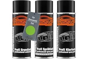 TRISTARcolor Peinture Moto Kit bombes de peinture pour Kawasaki 7H Lime Green Peinture de fond peinture de base vernis clair aérosol 400 ml