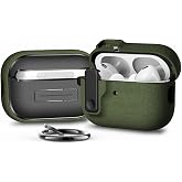 Minesk Airpods Pro 3 ile Uyumlu Fabric Serisi &Ouml;zel Kilitli Tasarım ve Kumaş Y&uuml;zeyli Kılıf Darbelere Karşı Koruyucu Kapak (Yeş