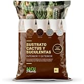 MOIPLANTS Premium Substrate for Cacti and Succulents 10L | Soil for Cactus, Succulents and Low Irrigation Plants | Mix with B