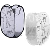Foldable Laundry Basket Pop-up Collapsible 30 x 30 x 48 cm Pack of 2