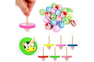 ZALAON Wooden Spinning Top,30 Pieces Painting Colourful Wood Toys for Children Games Party Favors Birthday Gifts
