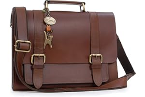 Catwalk Collection Handbags - Bolso Bandolera Grande de Piel de Mujer - Maletín de Trabajo - Bolso Satchel Mensajero - Canterbury