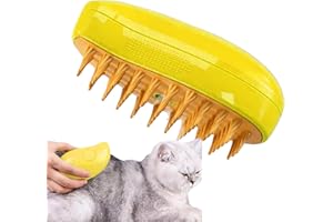 KOMSOUP Cat Steamy Brush, Steamy Cat Brush, 3-in-1-dampfbürste Für Katzen, Self Cleaning Hair Brush Cat, Hair Remover Cat Brush Grooming, Spray Katzenbürste, Steamy Cat Hair Brush Für Langhaar Und Kurzhaar