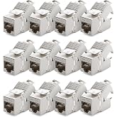 deleyCON 12x CAT 8 Keystone Module Jack Connection Cable Network Cable Optimal for CAT8 CAT7 CAT7a Installation Cable Connect