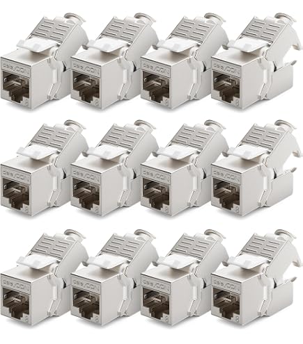 Lumonic Keystone-Rahmen Unterputz 2-Port Inkl. 2x CAT8 Modul – Werkzeuglos, 40 Gbit/s, Vollgeschirmt, Für Standard 55 System
