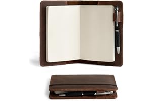 Hide & Drink, Rustic Cover for Leuchtturm A6 Hardcover Notebook (3.6 x 5.9 in. Notebook Not Included) Full Grain Leather, Handmade, Bourbon Brown