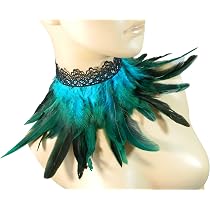 Feder-Manschetten Armband Blau – Gothic-Accessoire Für Cosplay & Karneval