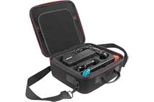 RYHX Funda Compatible con Nintendo Switch OLED, Gran Capacidad Estuche Dura de Transporte para la Consola, La Base de la Switch, Adaptado, Strap Joy-con, Control Pro, 21 Cartuchos de Juegos y Accesorios