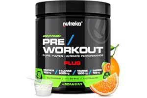 Nutreika Pre Workout Potente in Polvere 300g, Preworkout Forte con Creatina, Beta Alanina, Caffeina, Citrullina, Glutammina e Taurina per Palestra - Made in Italy