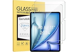 Gerutek 2-Pack Screen Protector for iPad Air 11-inch (M2) 2024 Premium [Tempered Glass] [Ultra Clear] [Anti Scratch] [Bubble-Free] [[9H Hardness] for iPad Air 11 inch 2024 Screen Protector Film