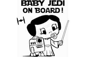 Artstickers 2 adesivi per bambini a bordo Baby Jedi, adesivi per auto (nero, 10 x 10 cm)