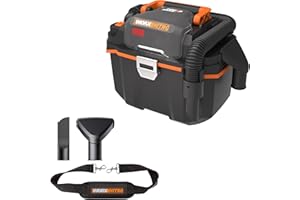 WORX Aspirateur sans Fil Eau et poussières Brushless 20V WX031.9, Moteur 300W, réservoir 11L, livré avec buse Large, suceur Plat, Tuyau Flexible, bandoulière, sans Batterie ni Chargeur