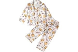 Xeadoffubio 2 Pcs Toddler Baby Kids Unisex Christmas Pajamas Set, Santa Claus Cookie Print Long Sleeve Tops With Pants Sleepwear Winter Pajamas Set