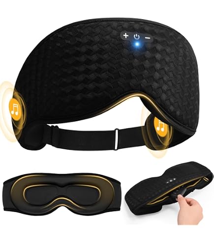 ZUXNZUX Masque De Sommeil Bluetooth 3D - Masque Yeux Nuit Avec Musique Pour Dormir, Voyage Et Méditation