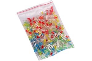 Youmile 250 sztuk (5 kolorów x 50 sztuk) 3 mm lampa LED emitująca diodę LED rozproszona różne zestaw (biały czerwony zielony niebieski żółty)