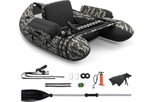 COSTWAY Belly Boat da Pesca Portatile, Gommone Gonfiabile da Pesca con Porta Canne Regolabile, Pompa, Pagaia in Alluminio, Spallacci e Kit di Riparazione, Barca da Mare con 2 Pinne, capacità 160kg