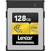 Lexar 128GB Profesyonel CFexpress Tip B Hafıza Kartı GOLD Serisi, 1750MB/s'ye Kadar Okuma, Ham 8K Video Kaydı, PCIe 3.0 ve NV