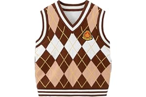EULLA Boys Knitted Vest Plaid Toddler Knitwear Sweater Sleeveless Gilets Preppy Style Jumper Kids Pullover Age 2-7 Years