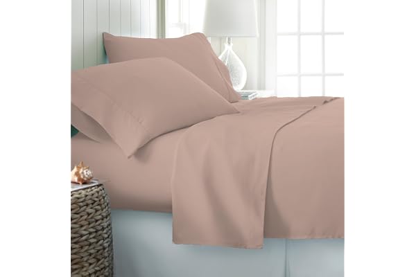 Knight Kavalier 400TC 100% Egyptian Cotton King Size Fitted Bedsheet (72 x 78 inch) All-Round Elastic Fits Upto 12" Mattress Soft & Durable With 2 Pillow Covers Cameo Rose Solid Bedsheet Set