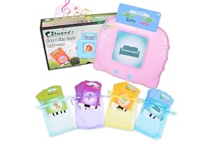 Colmanda Sprechende 112 Blätter 224 Wörter hörbar, Lernspielzeug für 2-6 Jahre, Vorschul Lernmaschine, Interaktive Spielzeug für Jungen Mädchen (Rosa-Deutsch)