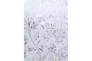 EASEHOME Adesivo pellicola elettrostatica smerigliata di vetro finestra, vetro adesivi decorativi per finestre opache statiche, protezione anti-UV, 17,3 "x78,7 "(44 x 200 cm), tulipano