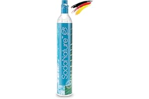 ‎SODANATURE SodaNature® Premium 60L CO2 Zylinder für SodaStream (außer QC), Aarke etc. - Neu & Erstbefüllt in Deutschland - Natürliche Kohlensäure für 60 Liter - 10 Jahre TÜV [425g]