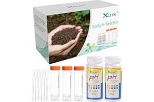XLUX Boden-pH-Tester, Säure-Test-Messgerät, Streifen-Kit 200 Tests, für Garten, Haus, Rasen, Bauernhof, Gemüse, Hof, Kompost, Outdoor- und Zimmerpflanzen, 4,5-9,0 Reichweite