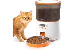 PICK FOR LIFE Futterautomat Katze & Hund, 4L Katzenfutter Automat mit Maßgeschneidert Zeitplan, 1-4 Mahlzeiten pro Tag, Automatischer Futterspender Duale Stromversorgung, Feuchtigkeitsgeschütztes