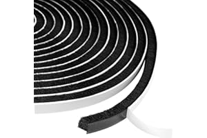 Flintronic Samoprzylepna szczotka uszczelniająca 6 m, 9 mm (szer.) x 9 mm (T), uszczelka do okien drzwi, listwa pogodowa, do ogranicznika powietrza, okna przesuwnego i szafy, czarna