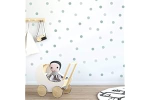 My Nametags® Adesivi Murali Pois Grigio-Verde | Decalcomanie da Parete Rimovibili e Riposizionabili | Decorazioni da Muro per Bambini, Camera da Letto, Cameretta