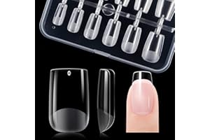 Gelike ec Carré Court Pose Américaine Ongles Capsule Courte Faux Ongles en Gel 120PCS 12 Tailles Couverture Complète, Prothésiste Ongulaire, Débutant, Salons de Manucure, en Résine