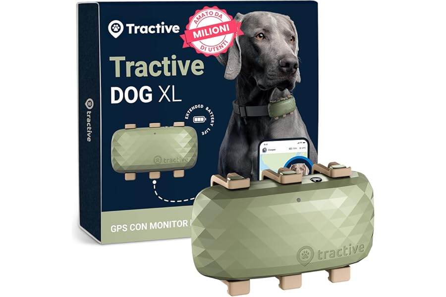 Tractive - XL dog GPS - Up to 1 month battery life - Worldwide real-time tracking - Escape notifications - Activity monitoring with health alerts