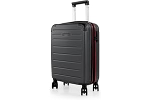 JASLEN - Valise Cabine 55x40x20 Rigide Légère à Roulette 4 Roues Pivotantes avec Cadenas à Combinaison Extensible. Bagage Cabine Idéal pour Voyager en Avion Petite Valise Compacte Compatible ave, Noir
