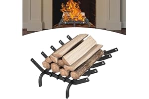 ‎FROADP Froadp Kaminholzrost Robuster Kaminrost aus Kohlenstoffreichem Stahl Feuerrost für Kamin Brennholz Kaminholz Holzregal mit Füßen Brennholzhalter für Innen und Außen, 41 x 31 x 11 cm