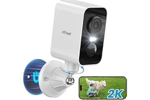 ieGeek 2K Base Magnétique Camera Surveillance WiFi Exterieure sans Fil Batterie, Camera Extérieure/Intérieure, Vision Nocturne Couleur, Détection de Mouvement PIR, Sirène d'alarme, Étanche IP65