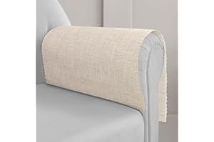 Joywell Armrest Cover for Recliner Armchair Cover Faux Linen Armchair Arm Cover Recliner Arm Cover Armchair Slipcovers Couch Loveseat Sofa Arm Protector, Beige Cream