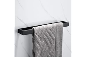 Celbon Barres Porte-Serviettes Auto-Adhésif Support De Serviettes en Acier Inoxydable pour Salle De Bain Ou Cuisine sans Percage (Noir, 40cm Auto-adhésif)