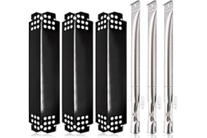 HIORUCET Grill Replacement Parts for Nexgrill 3 Burner 720-0925S, 720-0894F, 2-Burner 720-0864M, 720-0864, 720-0864R, Grill Heat Plates Tent and Burner Tubes for Kenmore, BBQ PRO, Backyard, Expert Grill Parts.