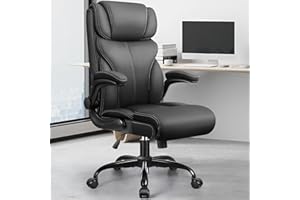 FelixKing Ergonomiczne duże krzesło biurowe, komputerowe, fotel szefa, regulowane wysokie oparcie, podłokietniki, podparcie okolic lędźwiowych, obrotowe krzesło komputerowe z huśtawką (kolor matowy